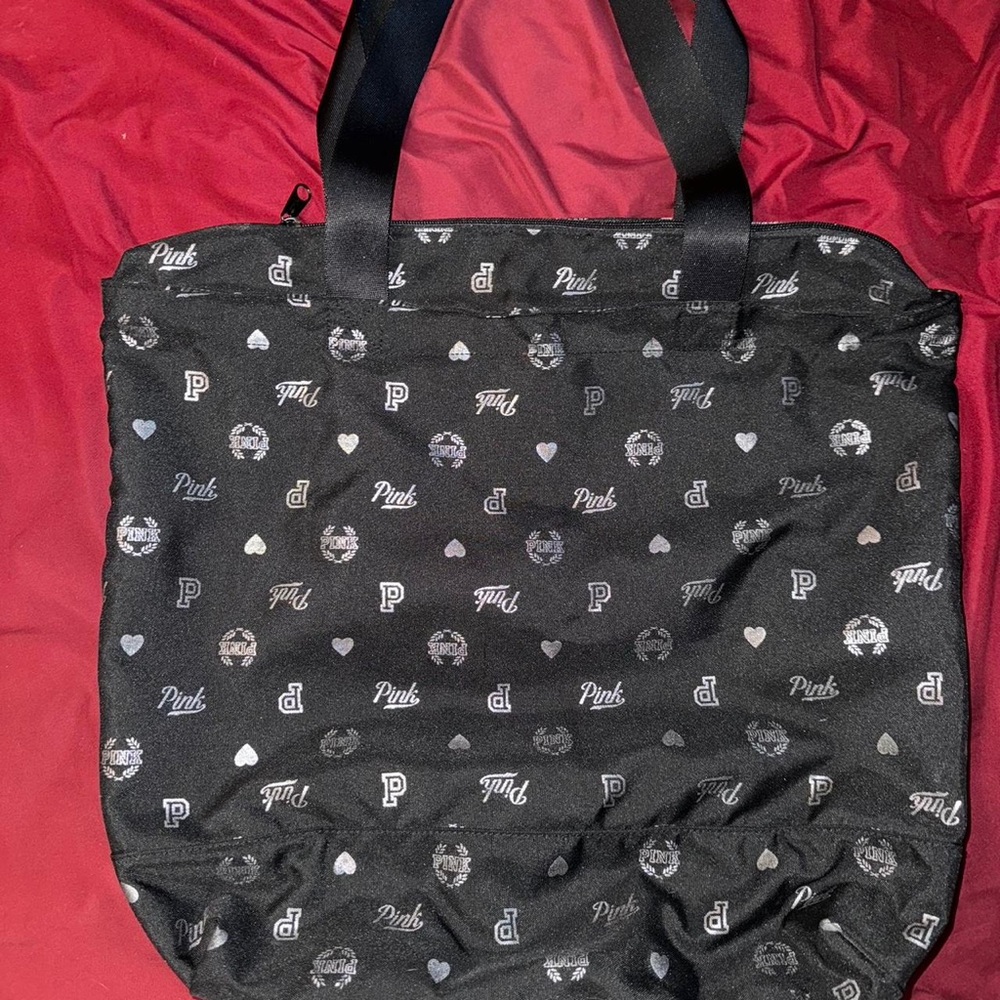 Victoria's Secret Black and Silver Tote Bag